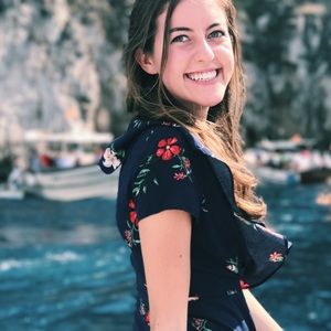 Bloomingdales Navy/Red Floral Mini Wrap Dress